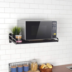 JH-Mech Microwave Oven Rack Solid and Lightweight Organized Neat Kitchen Shelf Wall Mounted Microwave Wall Shelf