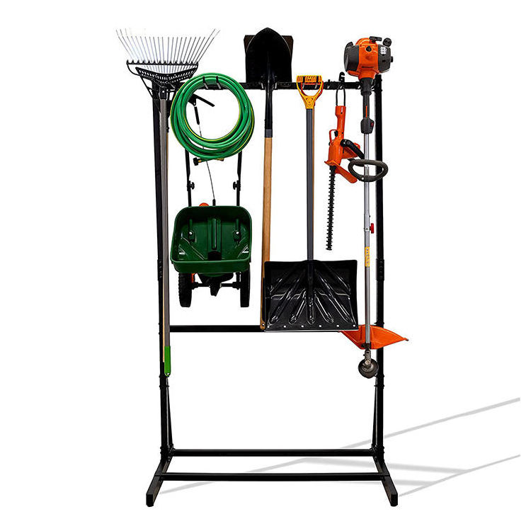 JH-Mech Freestanding Tool Storage Rack Adjustable Durable Easy Assemble Garage Floor Stand Vertically Tool Hanger Organizer