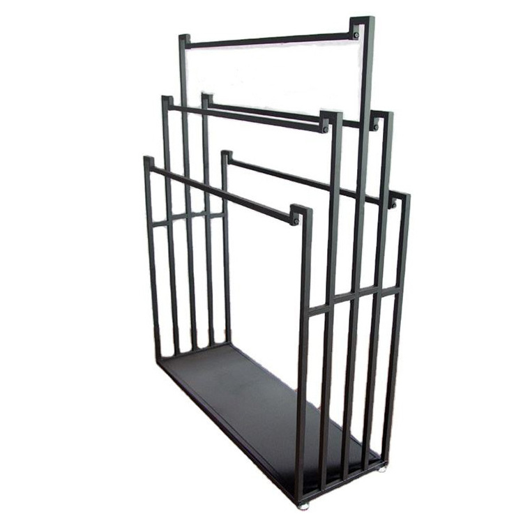 JH-Mech Popular Heavy Duty Durable Black Carbon Steel Floor Standing Carpet Hanger Display