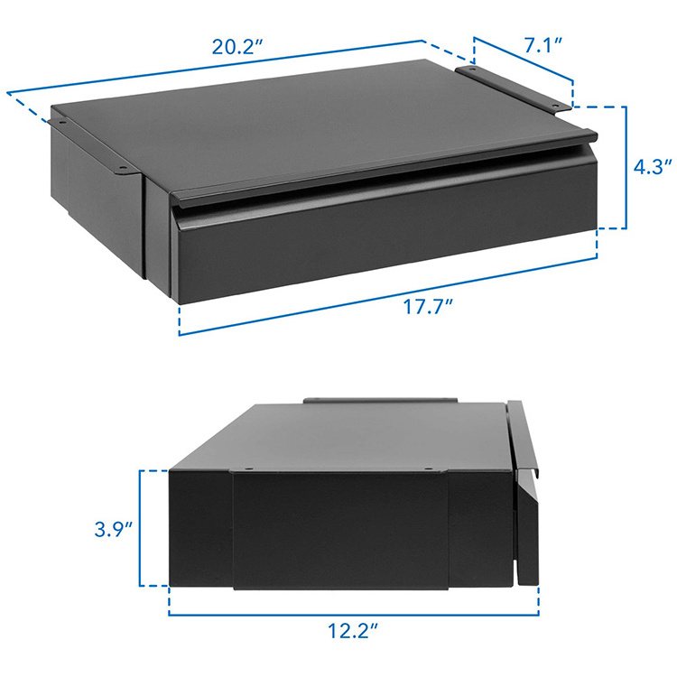 JH-Mech Schoolroom Office Items Attachment Desk Under Desk Storage Organizer Metal Under Table Drawer Underdesk Drawer