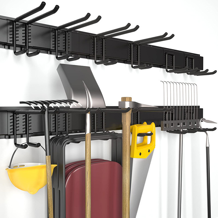 JH-Mech Garden Tool Organizer Rack for Warehouse Backpack Wall Mounted Adjustable Hooks 48