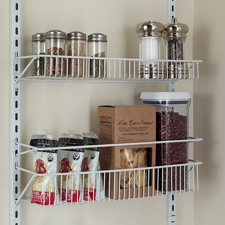 JH-Mech Utility and Durable Adjustable Organizer Rack with Baskets Wall or Over Door Mount Kitchen Pantry Organizer for Pantry C