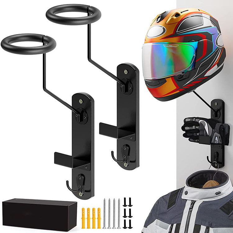 JH-Mech Motorcycle Helmet Holder Easy to Install and Wide Applications Wall Mount Strong and Durable Helmet Rack