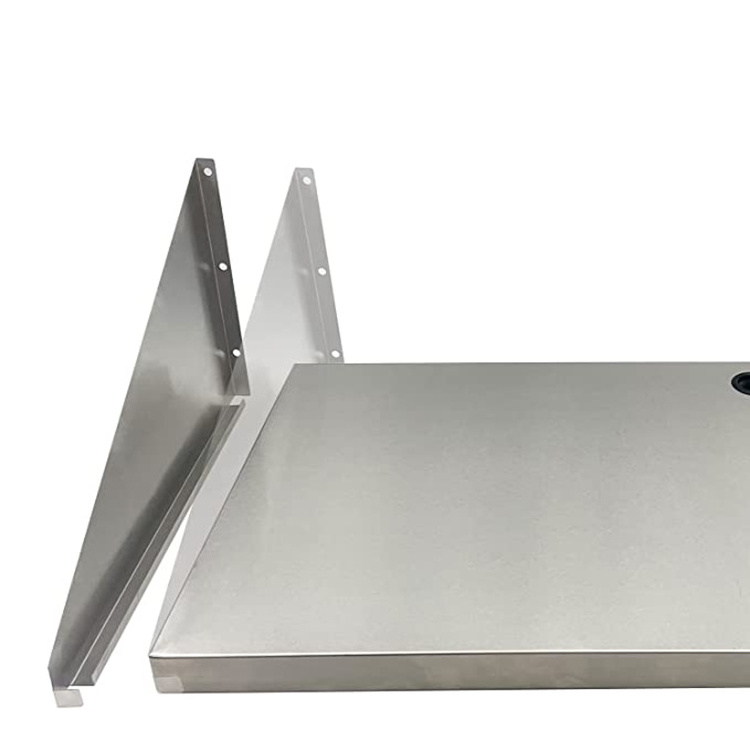 JH-Mech Metal Utility Shelving Wall Mount Commercial Grade Custom Sizes Stainless Steel Microwave Wall Shelf