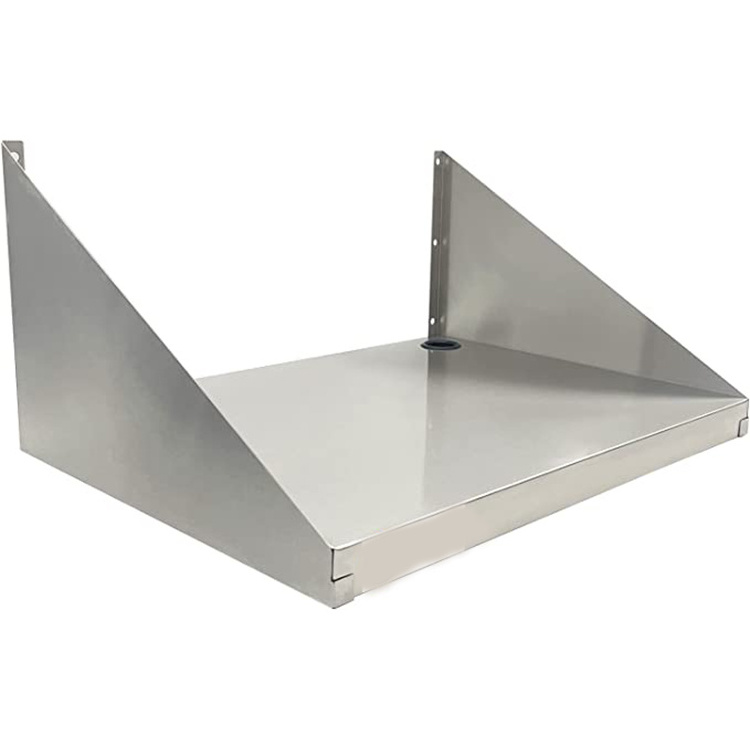 JH-Mech Metal Utility Shelving Wall Mount Commercial Grade Custom Sizes Stainless Steel Microwave Wall Shelf