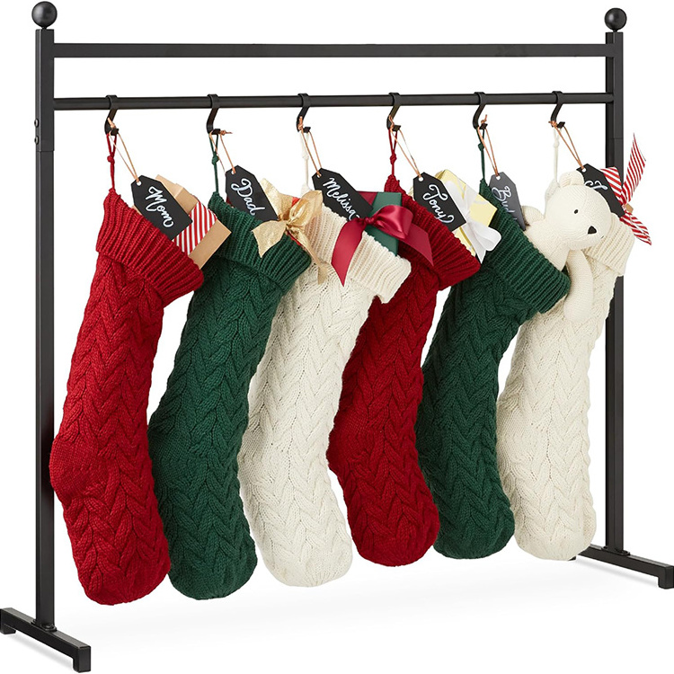 JH-Mech 3ft Christmas Stocking Holder Stand Easy Assemble Metal Christmas Village Stocking Holders for Home Floor Living Room