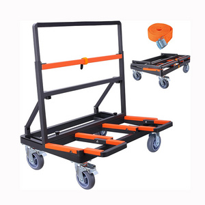 JH-Mech Panel Cart with Extended Large Deck Load 2200 lbs Capacity Easy Storage Metal Folding Drywall Dolly Cart