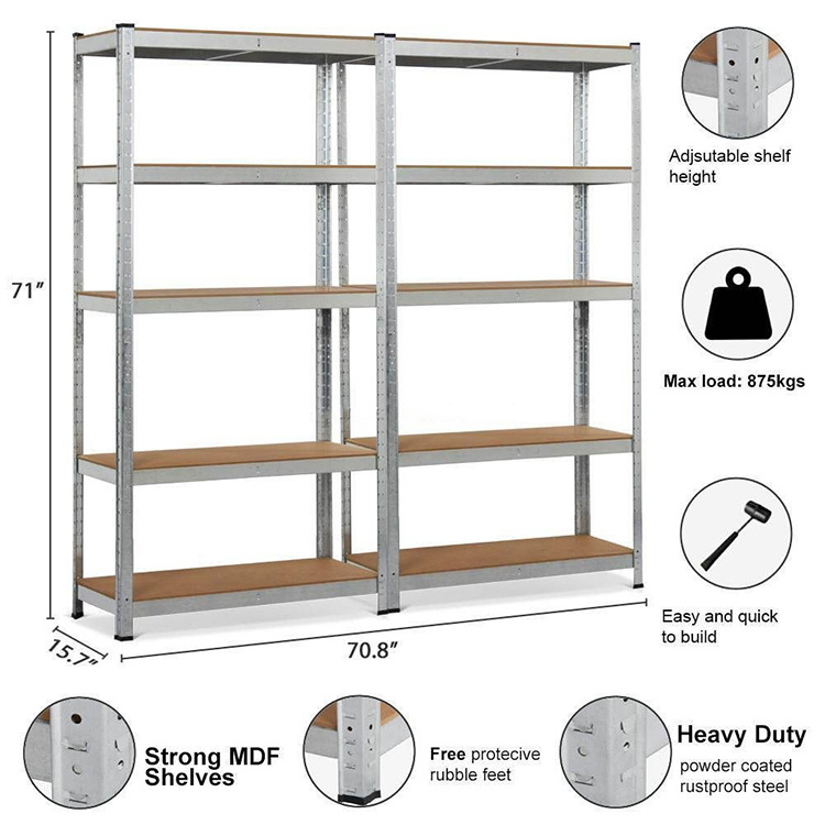 JH-Mech Storage Shelving Rack OEM ODM Hot Sale Warehouse Goods Easy to Assemble Carbon Steel Boltless Racking Shelves