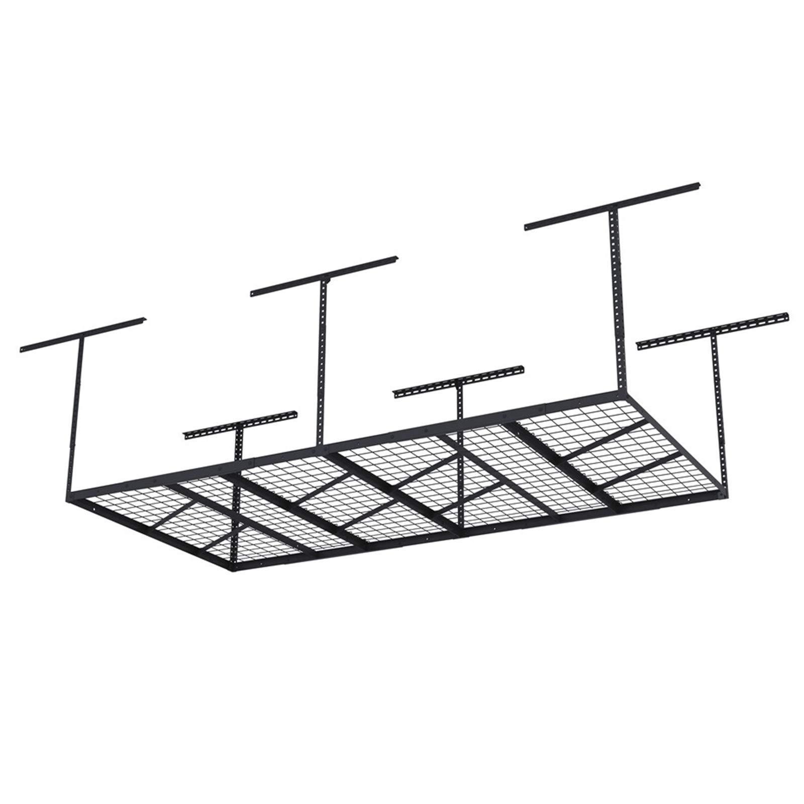 JH-Mech Heavy Gauge Cold Rolled Steel Adjustable Ceiling Storage Rack Integrated Wire Grid Design Overhead Storage Rack