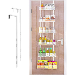 JH-Mech 6-Tier Mesh Basket Hanging and Wall Mounted Pantry Door Organizer with Adjustable Hooks Over the Door Pantry Organizer