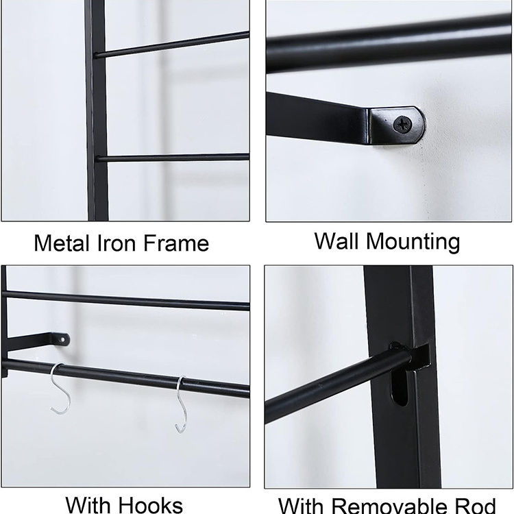 JH-Mech Ribbon Holder Organizer Rack Wrapping Paper Dispenser Display Stand Multi-function Metal Wall Mount Ribbon Display Rack