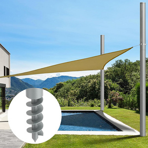 JH-Mech Sun Shade Pole Kit 12 Ft for Ground Soil Backyard Easy Installation Heavy Duty Sun Shade Sail Pole Kit