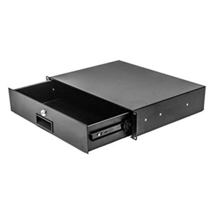 JH-Mech Server Cabinet Case 19 Inch Rack Mount Locking Lockable Deep Drawer with Key Carbon Steel Under Desk Drawer