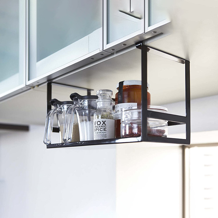 JH-Mech Wall Mounted Steel Undershelf Solution Home Shelf Spice Holder and Organizer Kitchen Storage Rack for Kitchen Cabinets