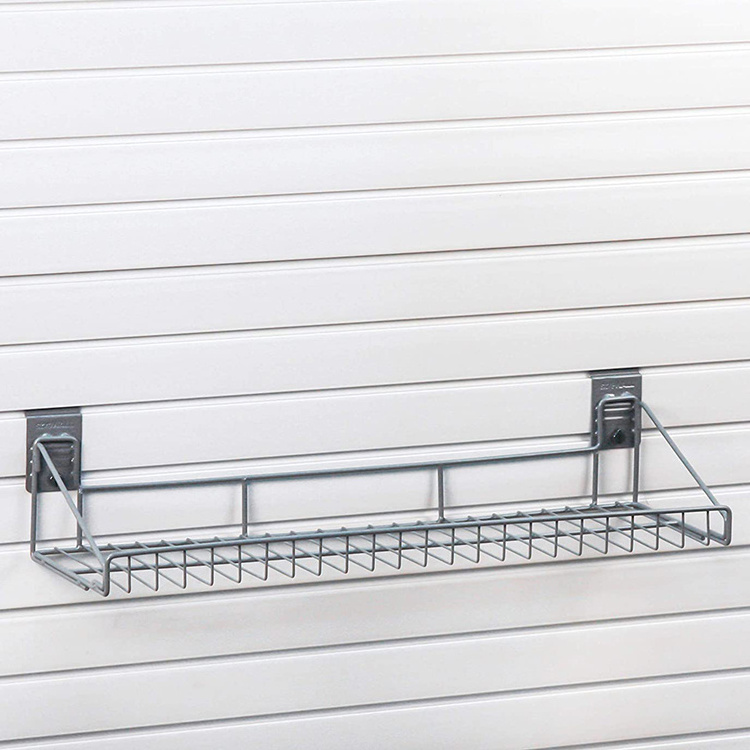 JH-Mech Slatwall Store Shelves and Basket Organization Garage or Storage Space Requires Heavy Duty Metal Slatwall Shelves