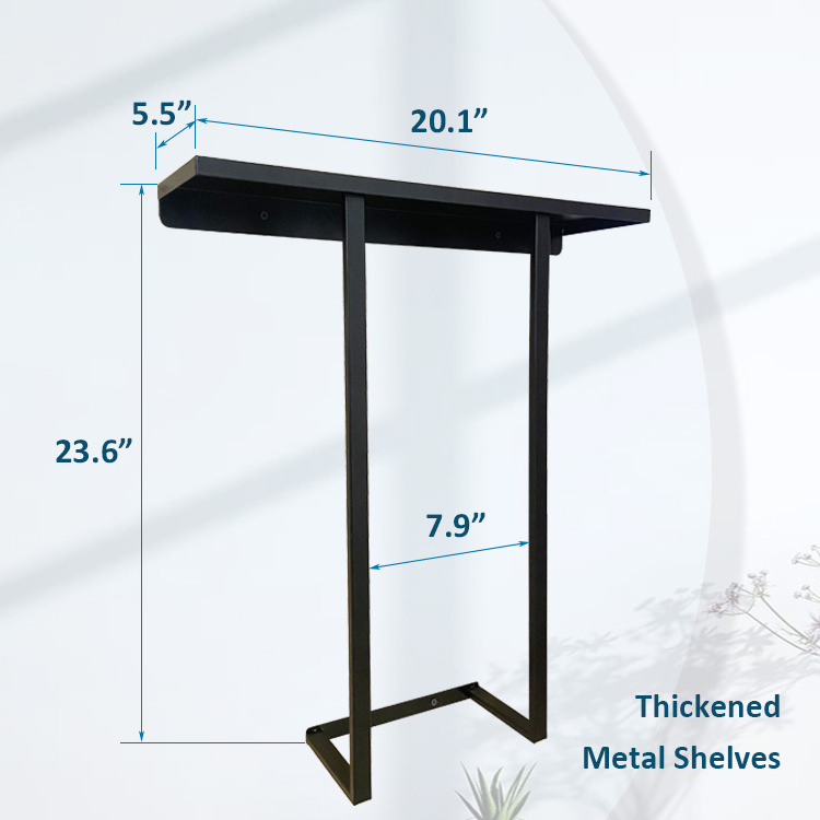 JH-Mech Towel Storage with Metal Shelf Black Coated Steel Wall Mounted Towel Racks for Bathroom