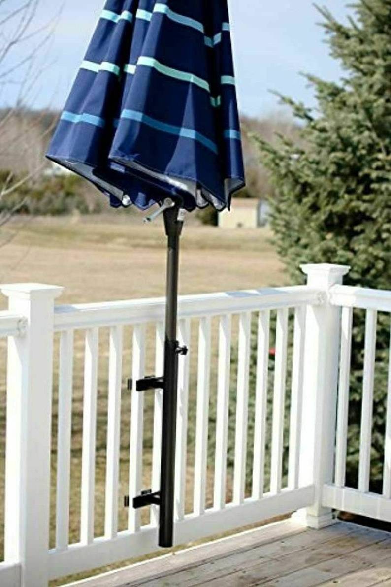 JH-Mech Parasol Holder Patio Umbrella Stand Mount Bench Buddy Umbrella Holder Fixed Clip Umbrella Clamp For Deck