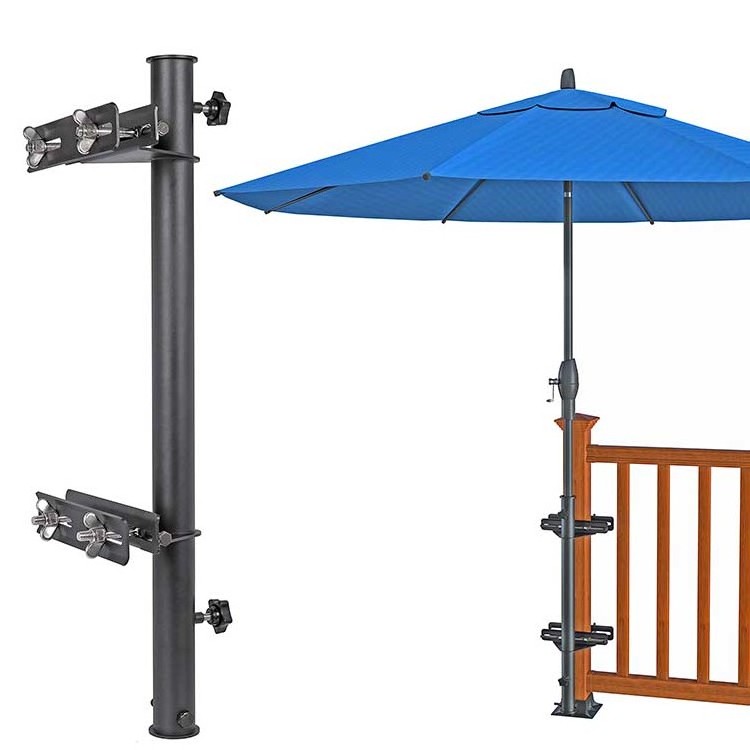 JH-Mech Heavy Duty Antenna Mast To Mast Clamp Kits Decking High Quality Metal Frame Wrought Iron Indoor Umbrella Stand