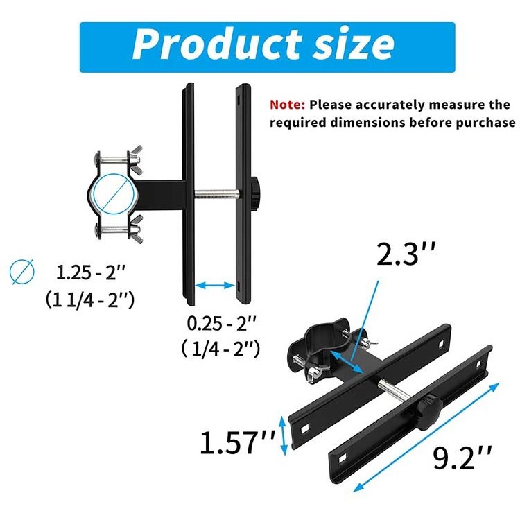 JH-Mech Outdoor Umbrella Base And Bracket For Deck Railing Beach Umbrella Parasol Stand Galvanized Uv Railing Umbrella Clamp