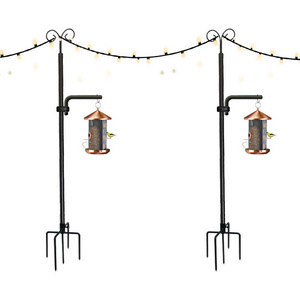 JH-Mech Patio Light Pole  with Shepherds Hooks ODM String Light Use Easy to Use Heavy Duty Carbon Steel String Lights Pole