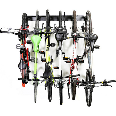 JH-Mech Space Saving Vertical Hanging Bike Rack Helmet Storage Rack 6 Bike Storage Hanger Wall Mount Home Garage Bike Rack Wall