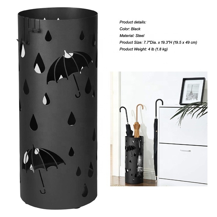 JH-Mech Indoor Metal Umbrella Stands Multifunction Design Umbrella Rack Stand