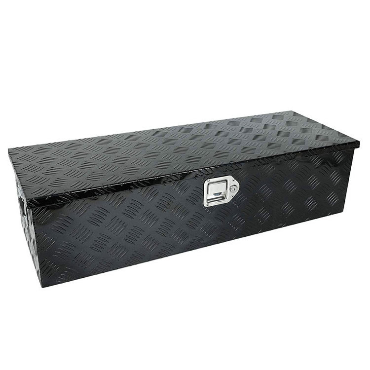 JH-Mech Diamond Plate Aluminum Trailer Truck Car Hauler Tool Box Storage Organizer With Lock