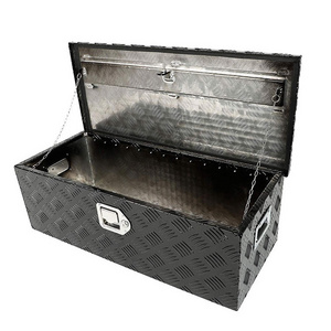 JH-Mech Diamond Plate Aluminum Trailer Truck Car Hauler Tool Box Storage Organizer With Lock