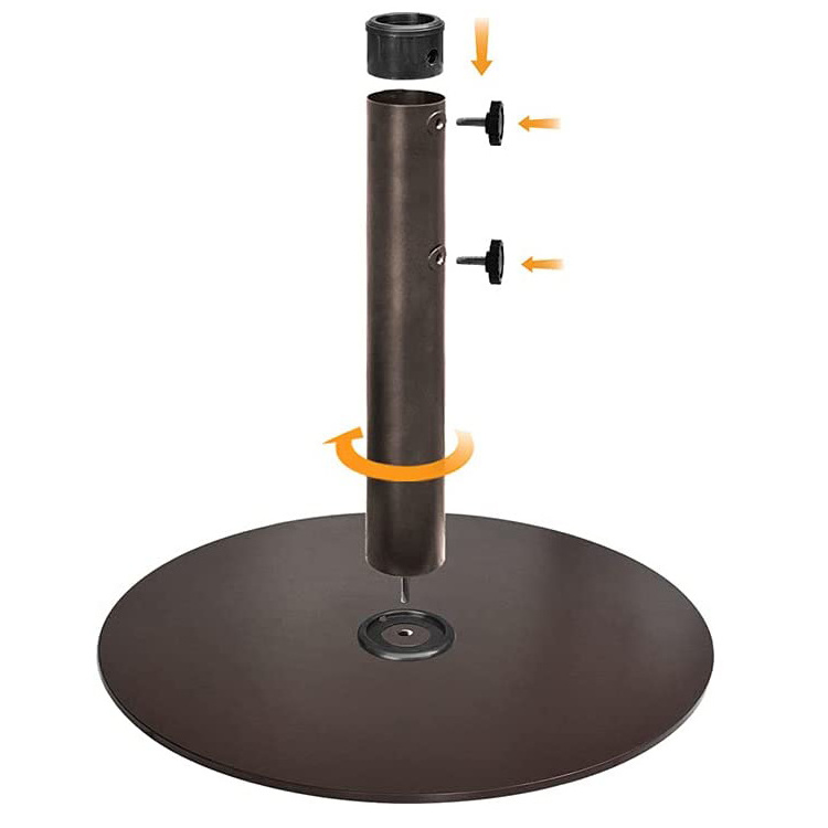 JH-Mech Parasol Base Custom Heavy Duty Outdoor Patio Rustproof Surface Cast Iron Round Metal Umbrella Base