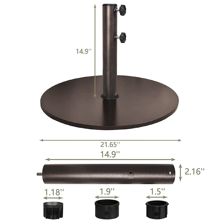 JH-Mech Parasol Base Custom Heavy Duty Outdoor Patio Rustproof Surface Cast Iron Round Metal Umbrella Base