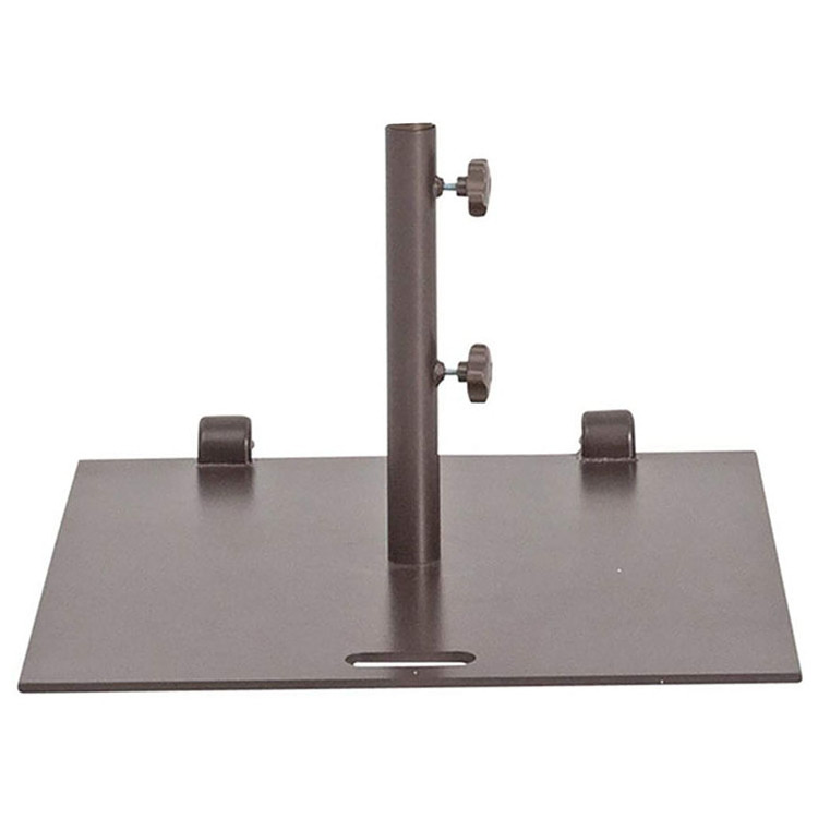 JH-Mech With Wheels That Lock Into Place Round or Square Umbrella Base Flat Steel Umbrella Base with Casters