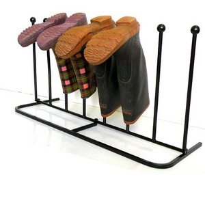 JH-Mech Steel Wellington Boot Rack 4 Pairs Free Standing Walking Shoe Storage Stand