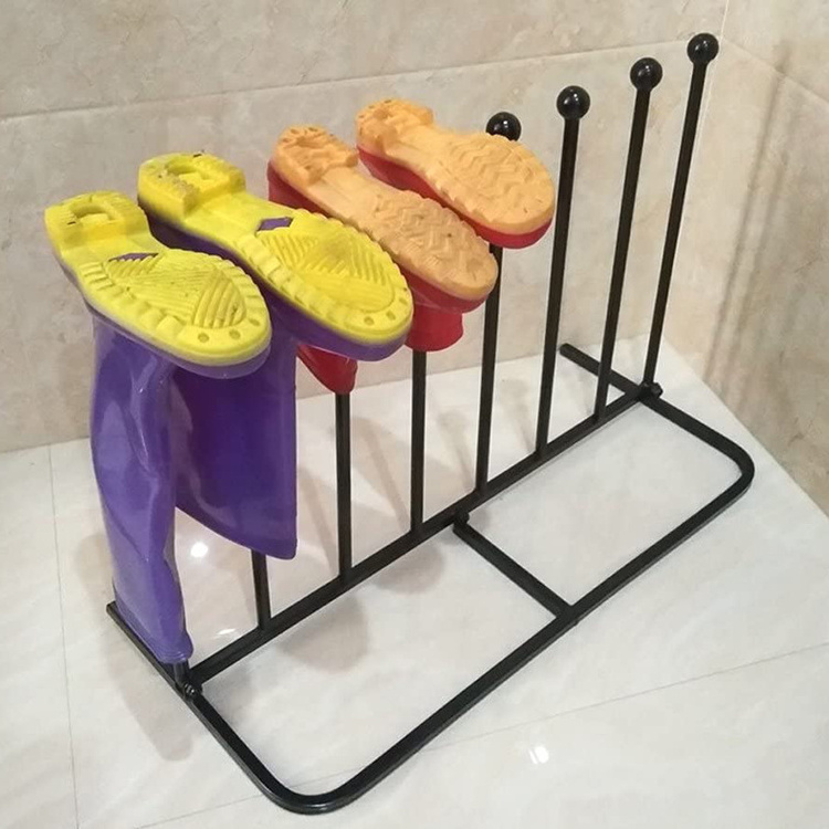 JH-Mech Steel Wellington Boot Rack 4 Pairs Free Standing Walking Shoe Storage Stand