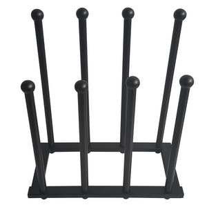 JH-Mech Holds 4 Pairs Tall Boots Storage Closet Entryways Bedroom Modern Black Metal Freestanding Boot Rack Organizer