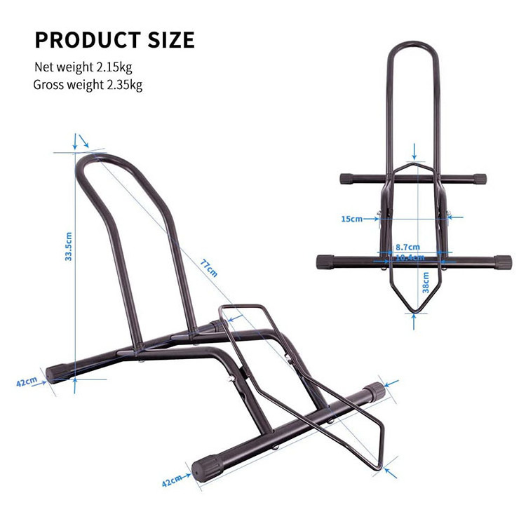 JH-Mech MTB and Racing Bike Rack Single Bicycle Space Saving Parking Rack with Lock Floor Mount Stand Bike Rack