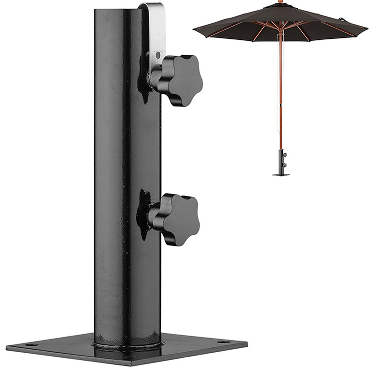 JH-Mech Adjustable Patio Table Umbrella Stand Outside For Garden Backyard Balcony Flexible Design Deck Mount Umbrella Holder