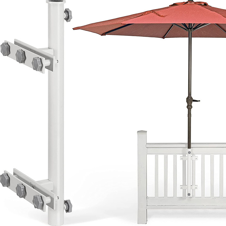 JH-Mech Easy to Install Outdoor Sun Umbrellas Fixed To Deck Posts/Grille 304 Stainless Steel Patio Umbrella Holder