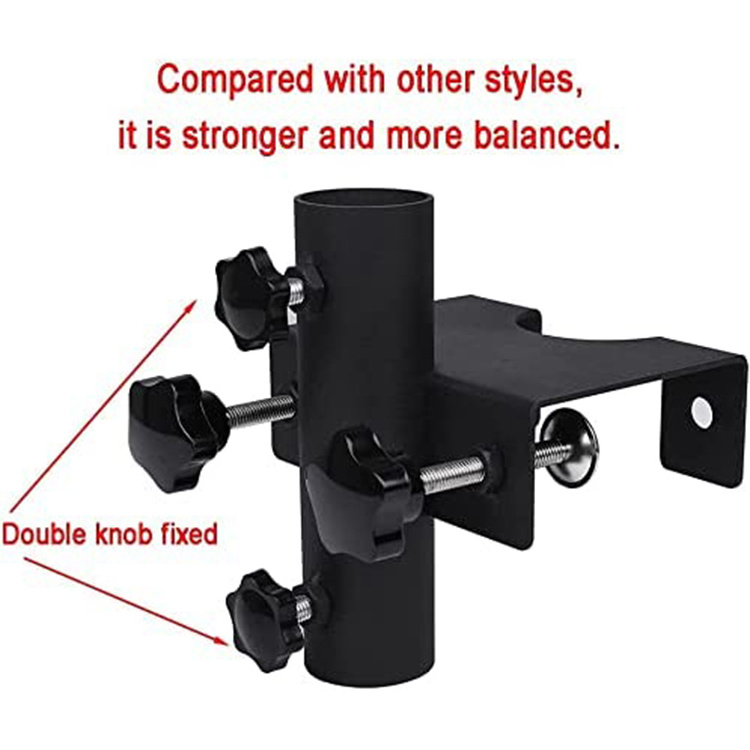 JH-Mech Outdoor Deck Umbrella Mount  Sun Shade Support Adjustable Metal Patio Umbrella Mounting Holder