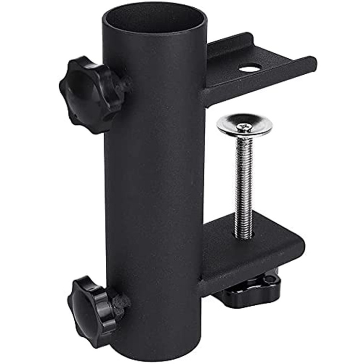 JH-Mech Heavy Duty Umbrella Holder Clamp Garden Fence Parasol Decking Holding Bracket Stand Metal Umbrella Clamp