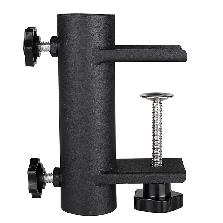 JH-Mech Heavy Duty Umbrella Holder Clamp Garden Fence Parasol Decking Holding Bracket Stand Metal Umbrella Clamp