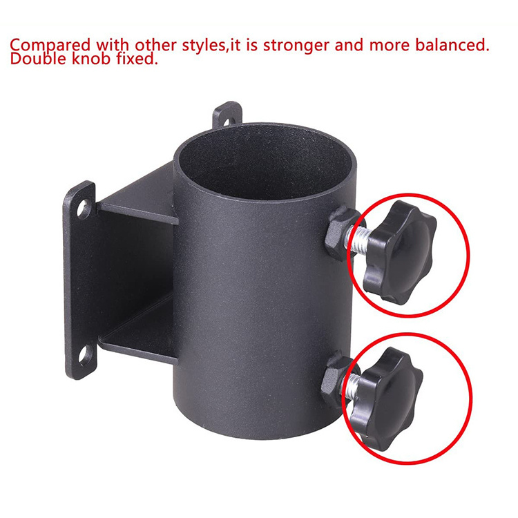 JH-Mech Adjustable Umbrella Mount Fixed Clip Outdoor Balcony Heavy Duty Metal Black Mount to Deck Umbrella Holder Bracket