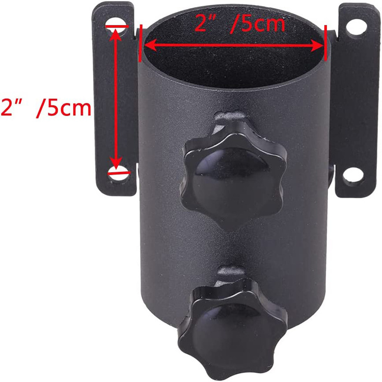 JH-Mech Adjustable Umbrella Mount Fixed Clip Outdoor Balcony Heavy Duty Metal Black Mount to Deck Umbrella Holder Bracket