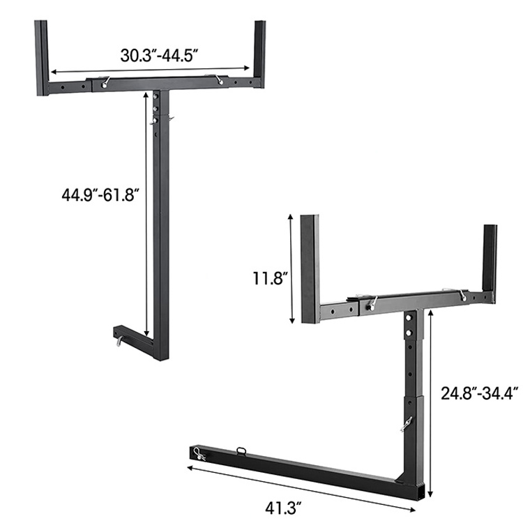 JH-Mech Pick Up Hitch Mount Bar Rack Bed Extender for Short Bed Trucks Vans Carbon Steel Truck Bed Extender