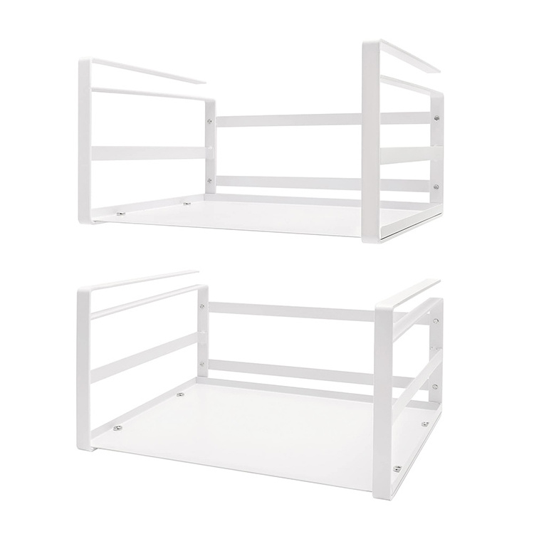 JH-Mech Shelf Spice Rack OEM Heavy Duty Wall Mounted White Carbon Steel Under Shelf Storage Rack for Kitchen Cabinets