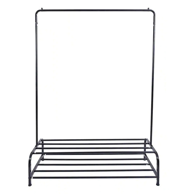 JH-Mech 2-Tier Storage Shelf For Shoes Boots Commercial Grade Multi-Purpose Shelving Unit Metal Industrial Pipe Clothing Rack