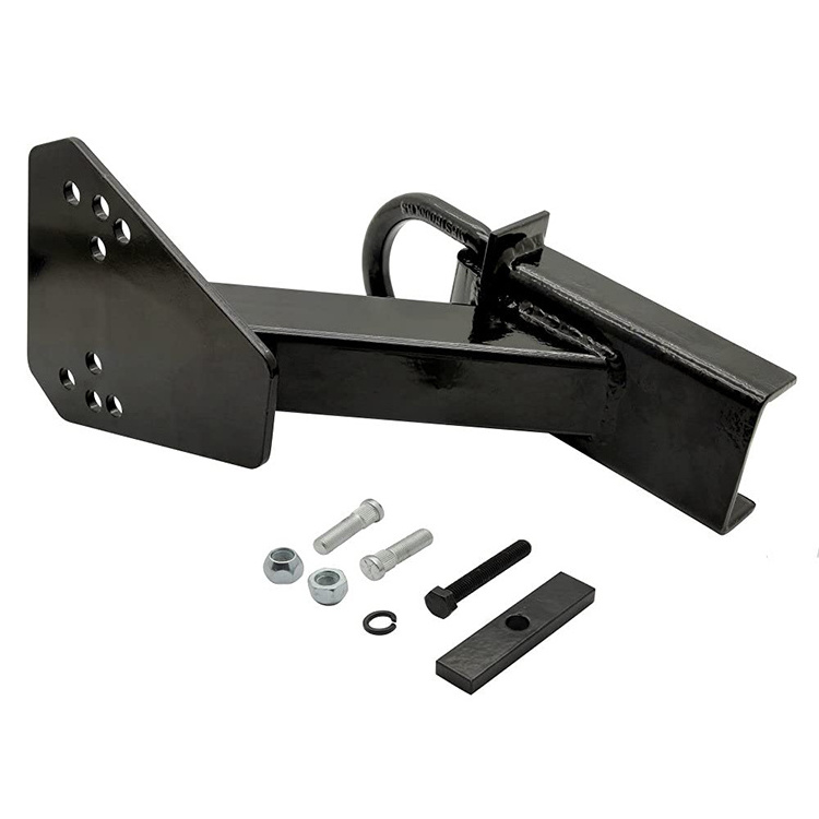 JH-Mech Spare Tire Carrier Rack with Sturdy D-Ring Black Powder Coated Carbon Steel Hitch Mounted Spare Tire Carrier