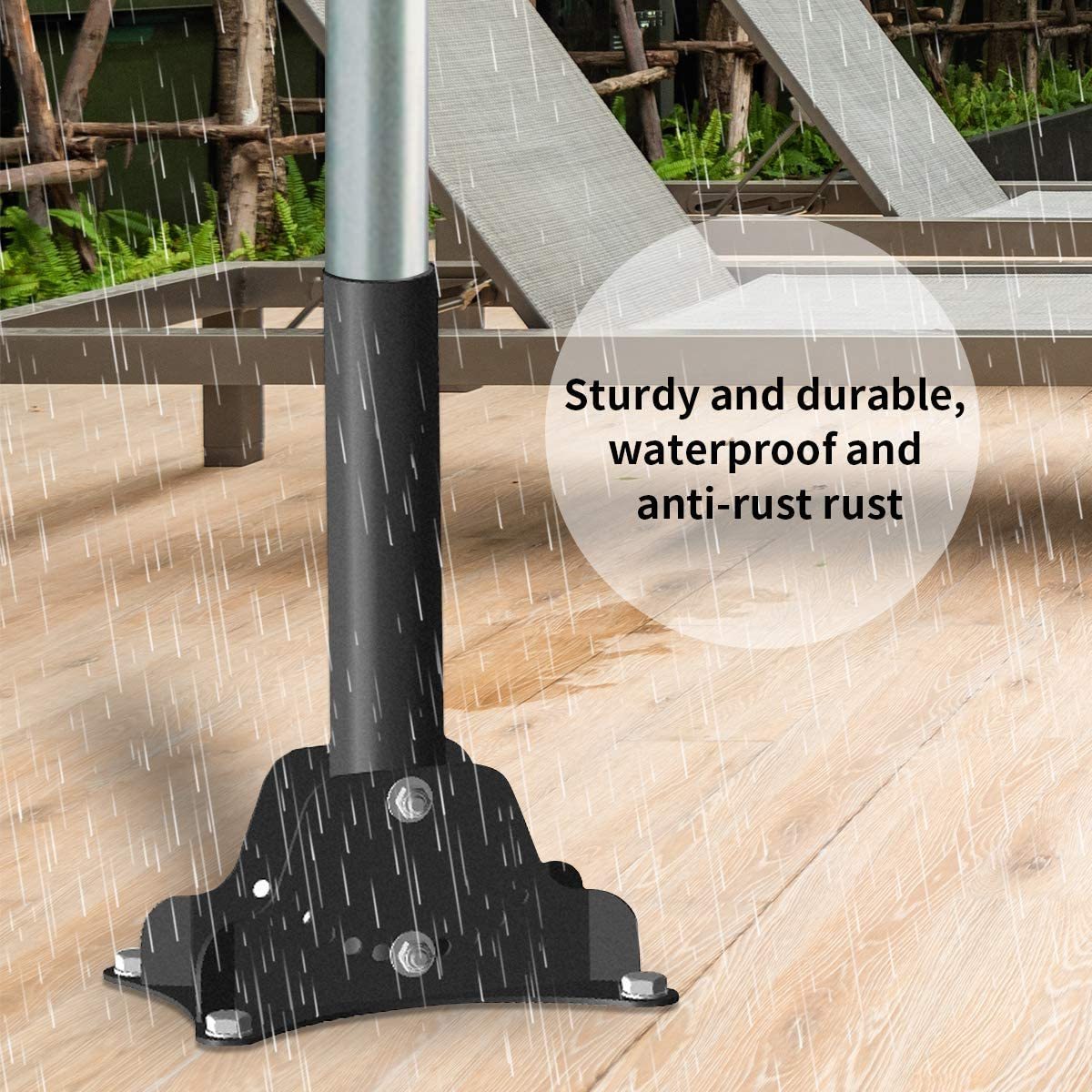 JH-Mech Outdoor Umbrella Holder Stand Easy Installation Umbrella Clamp for Decks Deck Mount Patio Umbrella Holder