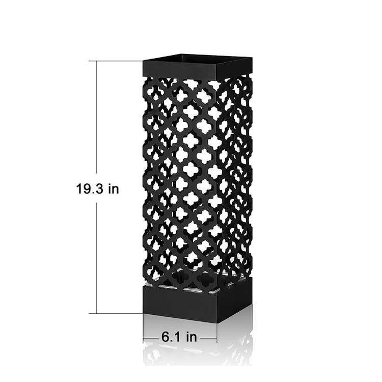 JH-Mech Custom Multi-Purpose Hollow-carved Design Free Standing High Quality Material Stainless Steel Metal Umbrella Holder