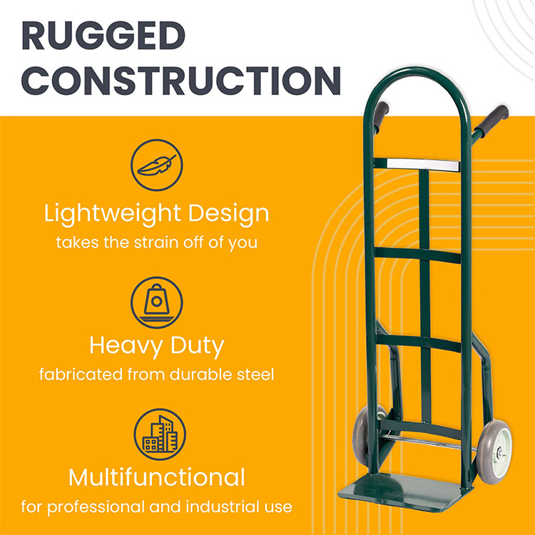 JH-Mech Hand Truck All Terrain Double Bearing Rubber Wheels Foldable Space Saving Gas Cylinders Cart