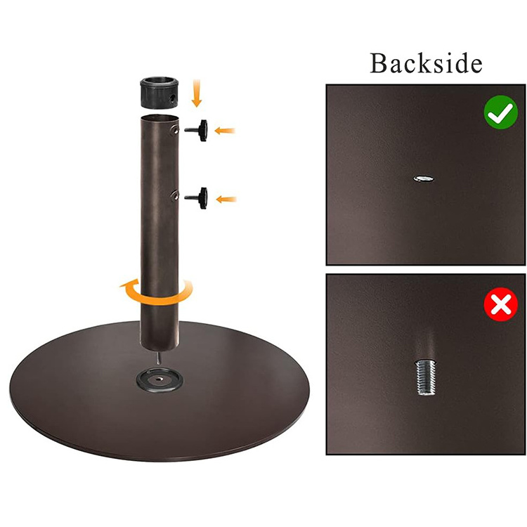 JH-Mech Umbrella Base Heavy Weight Design Anti Rust Durable Black Carbon Steel Square Patio Umbrellas Bases